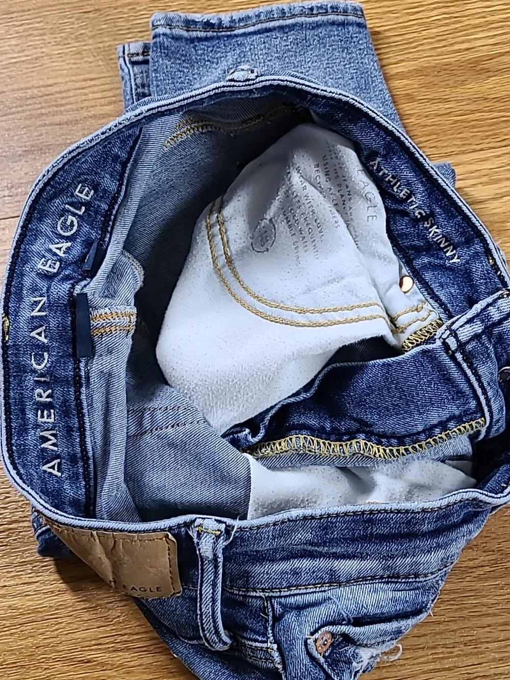 American Eagle Athletic Skinny 29x27 Pre-owned Destroyed Denim Strech Jeans